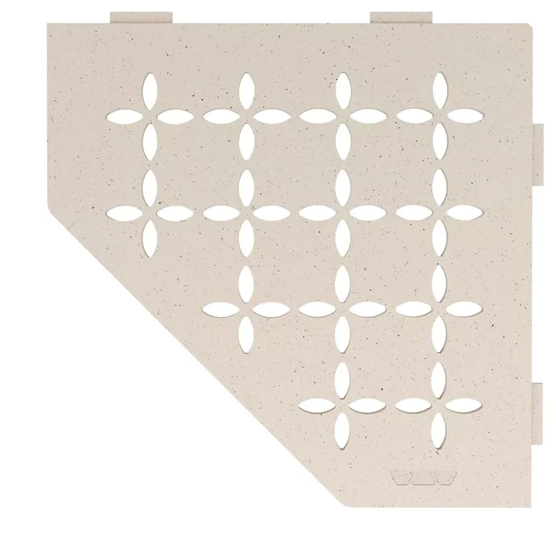 Kiárusítás Fali polc zuhanypolc Schlüter 5 sarok 19,5x19,5 cm virágos elefántcsont