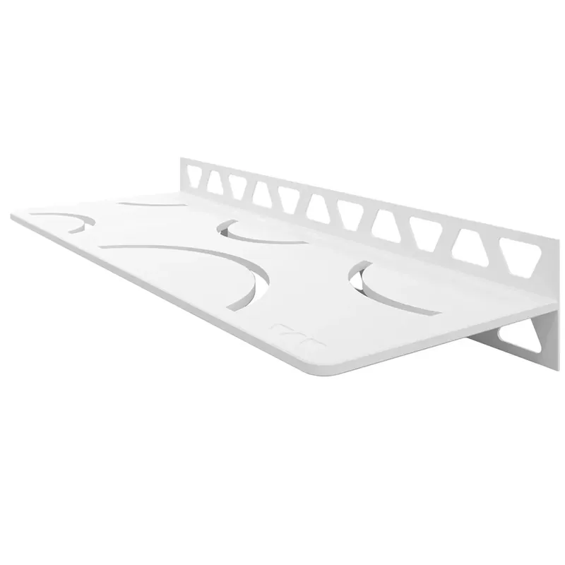 Vásárlói kedvenc Zuhanypolc fali polc Schlüter téglalap 30x11,5cm Íves fehér