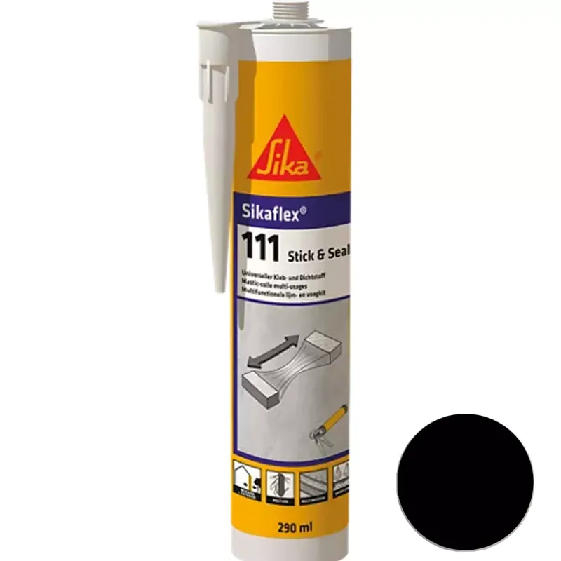 Biztonságos fizetés Ragasztó és tömítőanyag Sikaflex-111 Stick & Seal Black