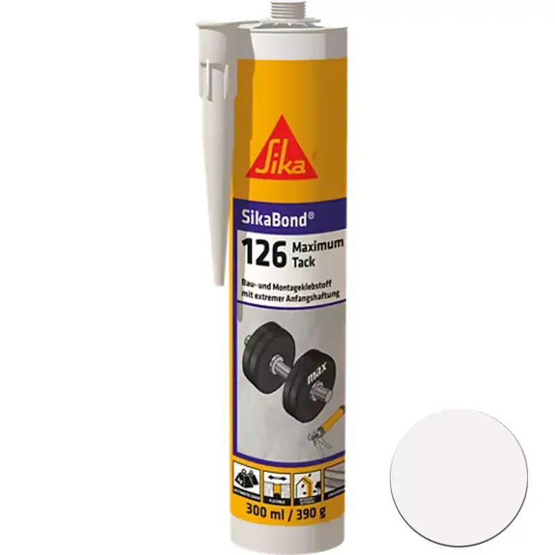 Sikabond-126 Maximum Tack Elastic Adhesive White 300 ml Outlet