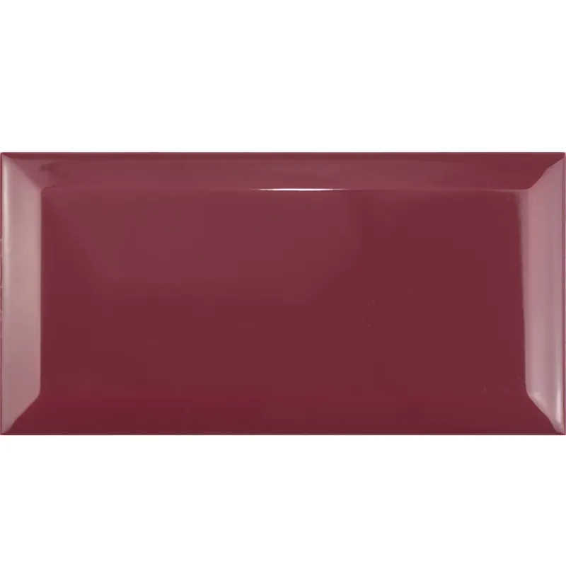 Árcsökkenés Minta Metro Fali Csempe Brussel Fazetta 10x20x0,7cm Rojo Burdeos