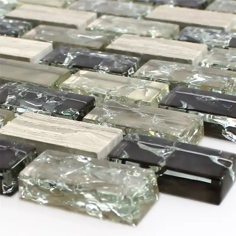 Minta tól től Mozaik Csempe Üveg Természetes Kő Bricks Törött Üveg Zöld Szürke Biztonságos fizetés