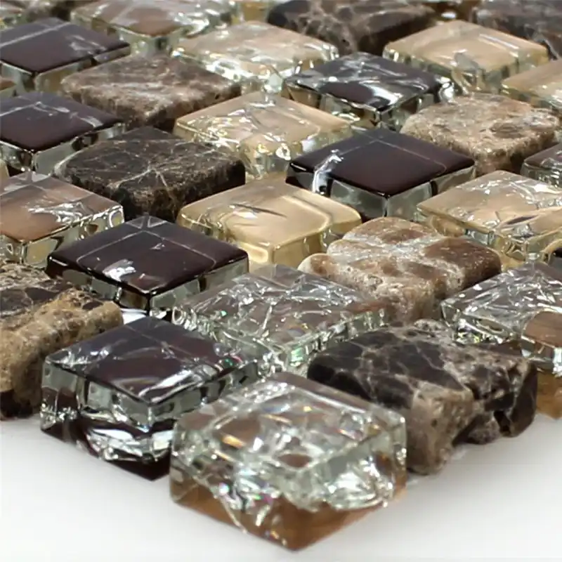 Minta tól től Üvegmozaik Csempék Természetes Kő Törött Üveg Dark Emperador Népszerű