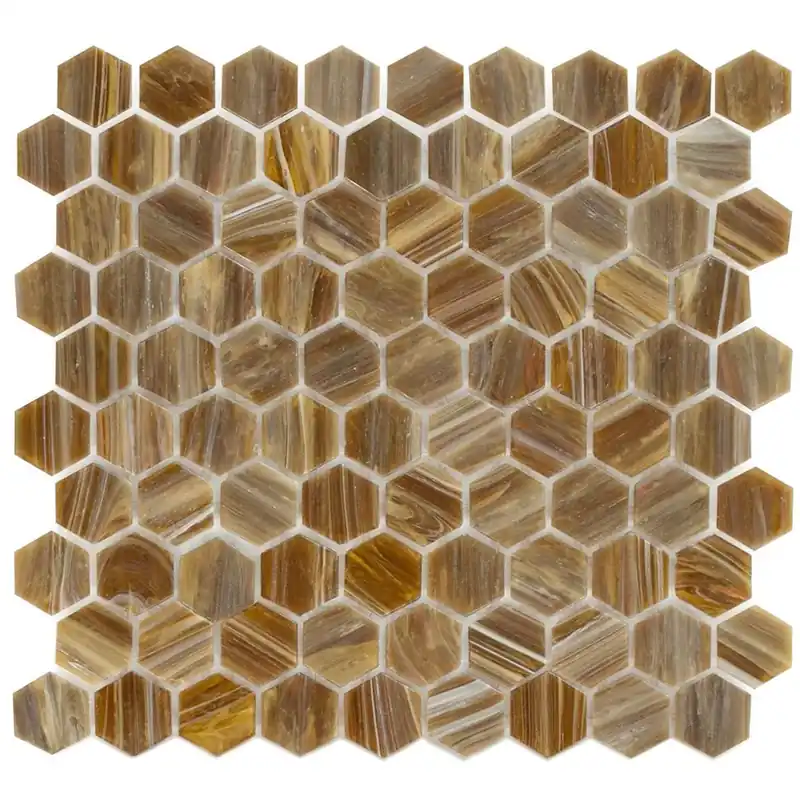 Azonnali szállítás Üvegmozaik Csempék Trend-Vi Hexagonal 282 Bronz Barna