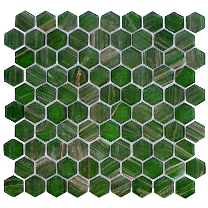 Újdonság Üvegmozaik Csempék Trend-Vi Hexagonal 236 Zöld