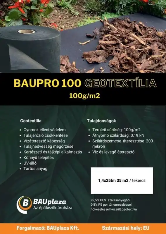 BAUPRO 100 GEOTEXTÍLIA 100g/m2 1,4x25 fm (35 m2/tekercs) Nézd meg most