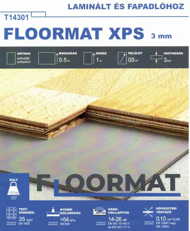 Gyors kiszállítás Floormat XPS 3mm laminált padló alátét