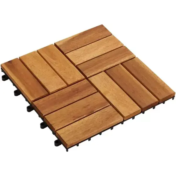 Alacsony ár Teraszburkoló fa mozaik járólap, padlóburkolat kültéri, pácolt akácfából 30cmx30cmx2cm (10db/cs, 0,9m2)