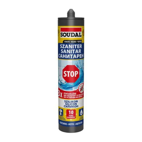 szilikon 280 ml szaniter STOP fekete Soudal Ne maradj le