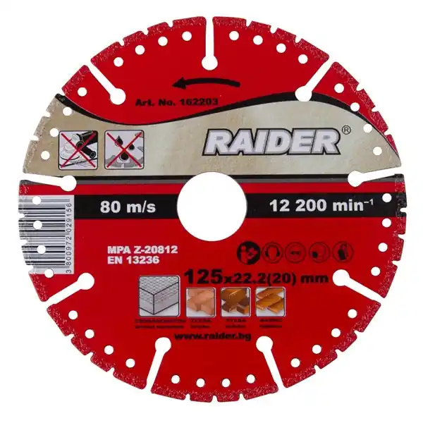 Végkiárusítás Gyémántkorong 125 szegmentált univerzális Raider