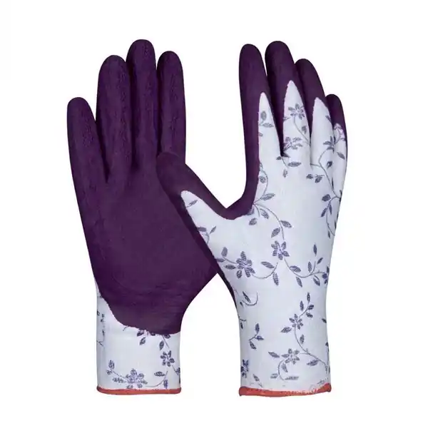 Védőkesztyű mártott latex lila "Flower" (6) Végkiárusítás