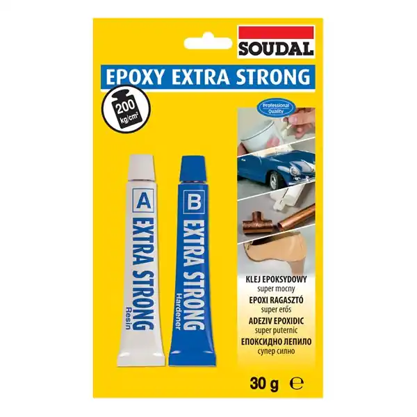 Ragasztó Epoxy Extra Strong 30 g (2 x 15 g) Soudal Újdonság