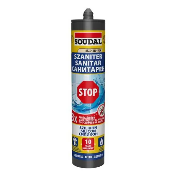 Akció szilikon 280 ml szaniter STOP bézs Soudal