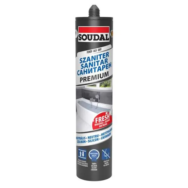 Akció Szilikon 280 ml szaniter neutrális fehér Premium Soudal