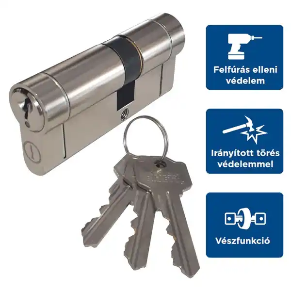 Rendeld meg most Zárbetét ELZETT 758 40/45mm fúrásvédett 3 kulcs nikkel