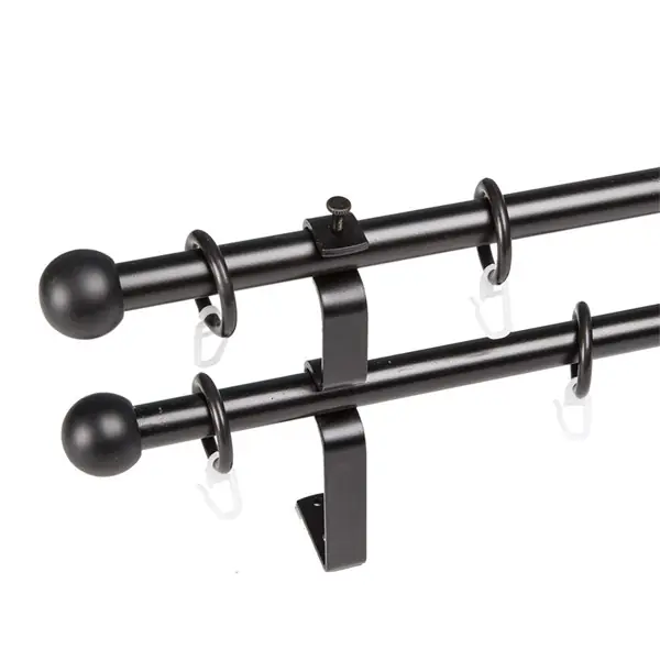 Legnépszerűbb Rúdkarnis fém dupla fekete D=16 mm 200 cm (tartozékokkal)