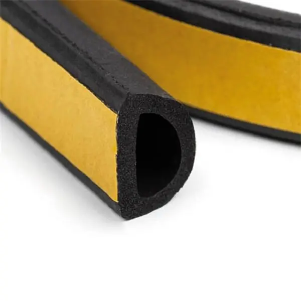 Tömítőprofil öntapadós EPDM 50m "D" fekete (14x12mm) Prémium