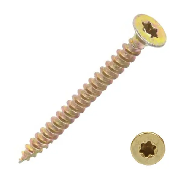 Kiárusítás Pozdorjacsavar süllyesztett fejű TORX 4,0x 60 sárga horgany (20 db)