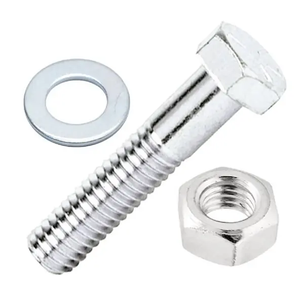 Árengedmény Metrikus csavar hatlapfejű M6x 16 +anya+lapos alátét (10 db)