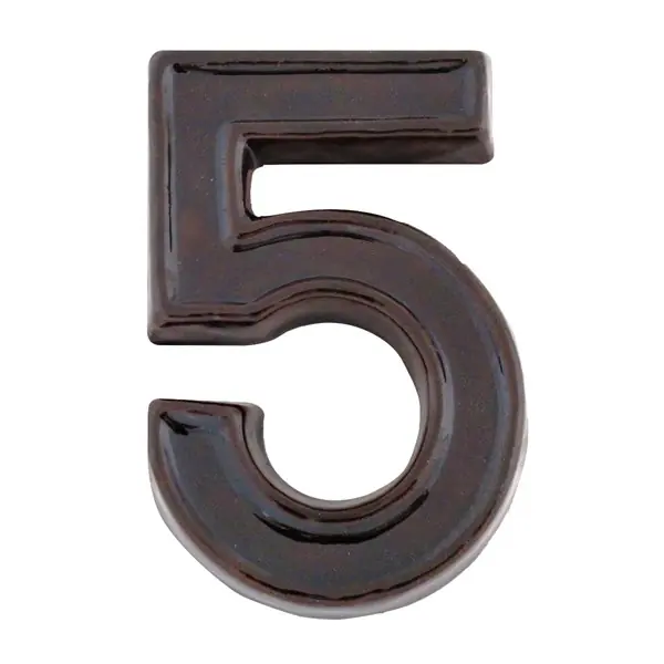 Kerámia házszám 5 barna 12cm Outlet