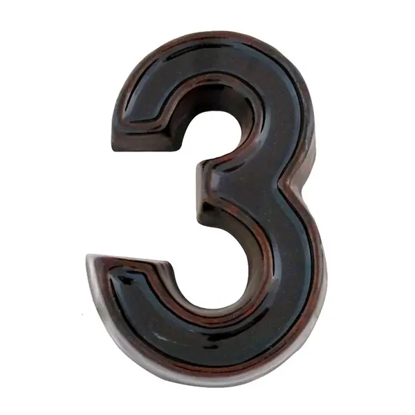 Kerámia házszám 3 barna 12cm Legkelendőbb