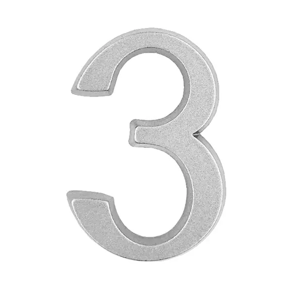 Ajtószám öntapadós matt ezüst "3" 4,5cm Végkiárusítás