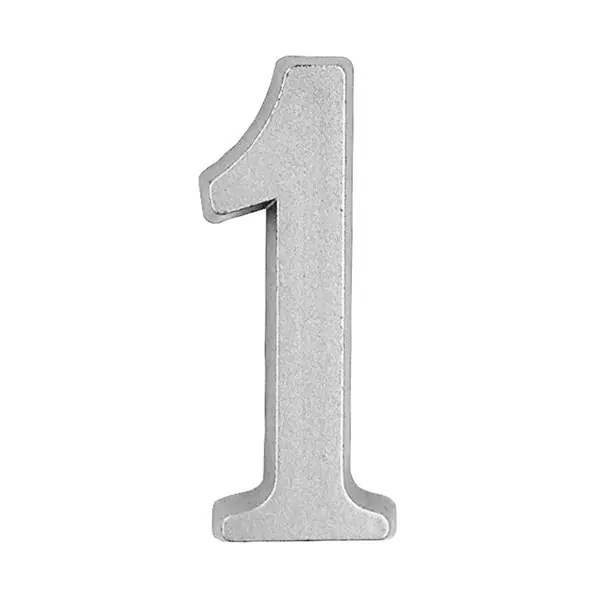 Ajtószám öntapadós matt ezüst "1" 4,5cm Kedvezmény
