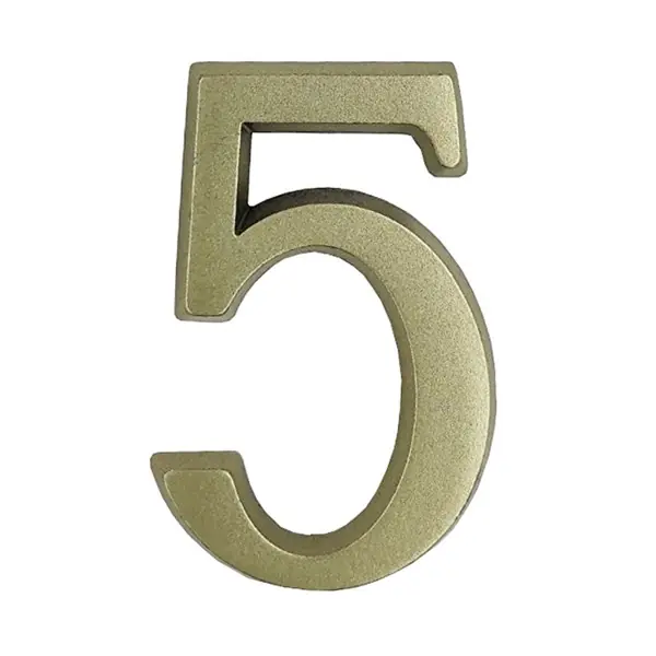 Biztonságos fizetés Ajtószám öntapadós matt arany "5" 4,5cm