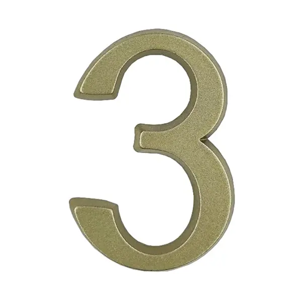 Olcsó Ajtószám öntapadós matt arany "3" 4,5cm