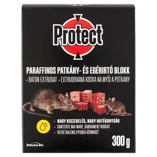 Rágcsálóirtó blokk paraffinos 12 x 25 g PROTECT Különleges ajánlat