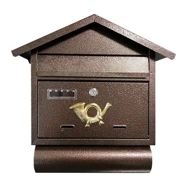 Postaláda álló újságcsővel (38x41cm) barna, névtartóval Ne maradj le