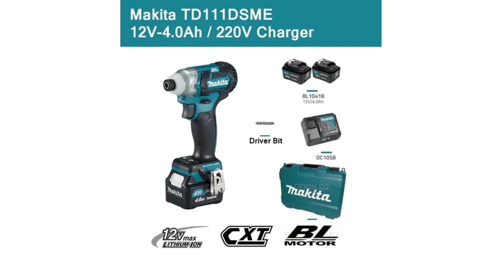 MAKITA TD111DSME AKKUS ÜTVECSAVAROZÓ 10,8V 2DB 4Ah AKKUVAL 135Nm Végkiárusítás