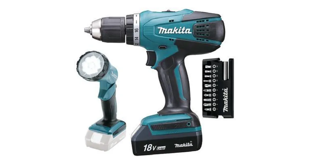 MAKITA DF457DWLX1 AKKUS FÚRÓ-CSAVAROZÓ 18V 2DB 1,3Ah AKKU 42/24Nm+LÁMPA Újdonság