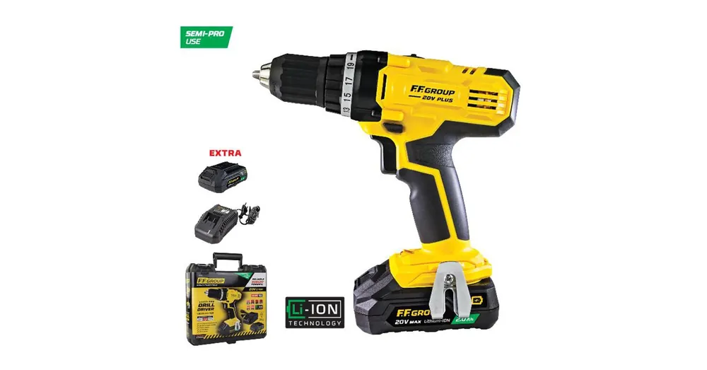 FÚRÓGÉP 20V CDD/35 20V PLUS, AKKU 2.0AhX2 F.F.GROUP 41624 UTOLSÓ DARAB Kedvezményes ár