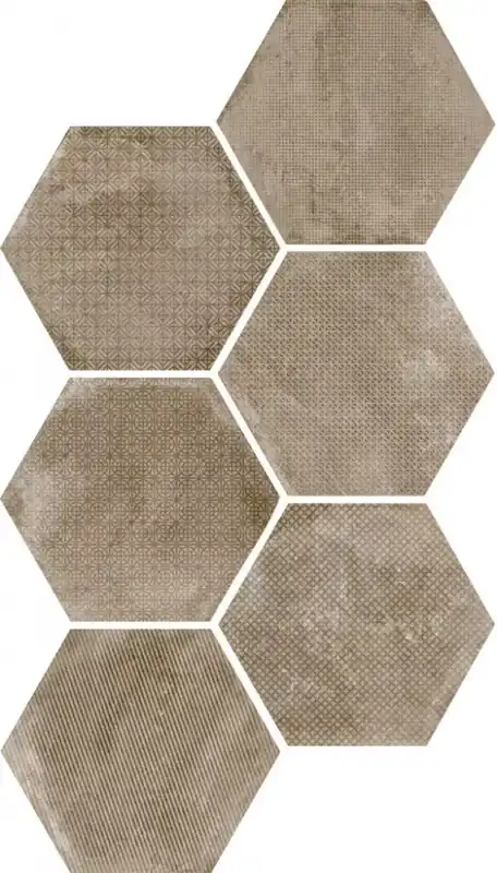 Ne maradj le Equipe Urban Melange Nut 29,2x24,2 hexagon dekor járólap, falicsempe
