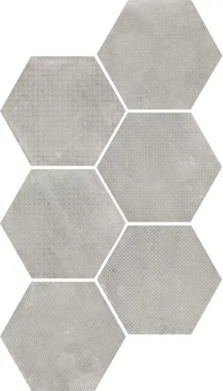 Equipe Urban Melange Silver 29,2x24,2 hexagon dekor járólap, falicsempe. Legnépszerűbb