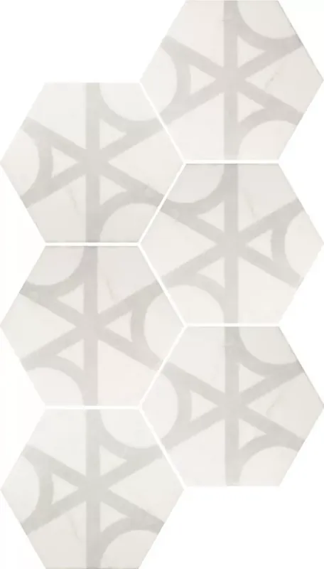 Szuper akció Equipe Carrara Hexagon Flow 17,5x20 márványmintás dekor járólap, falicsempe