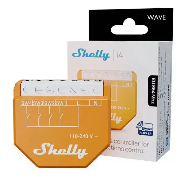 Shelly WAVE i4 vezeték nélküli okos bemeneti modul, Z-Wave EU Long Range verzió Ne maradj le