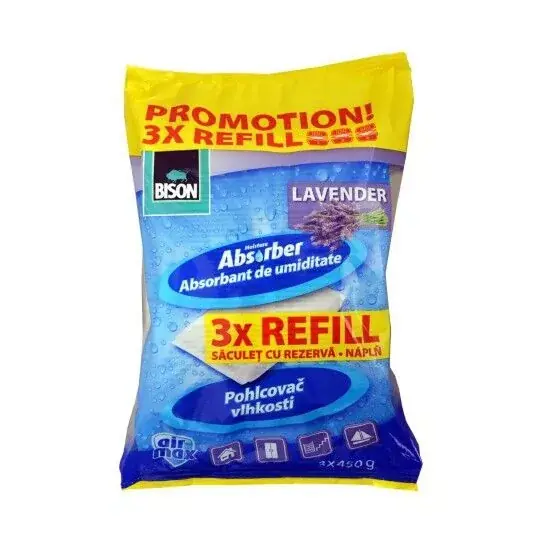 BISON Páramentesítő Utántöltő Tasak Levendula, 3x450g Prémium