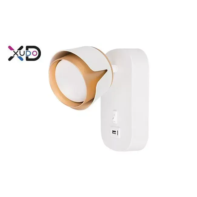 MasterLED Bud GX53-es foglalatú + LED-es fekete-fehér fali lámpa USB csatlakozóval Outlet