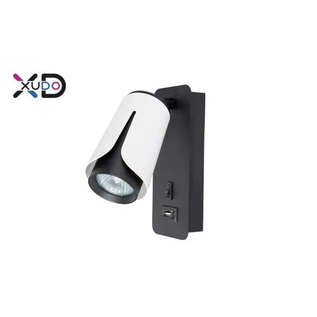 Ajánlat MasterLED Bud G10-es foglalatú + LED-es fekete-fehér fali lámpa USB csatlakozóval