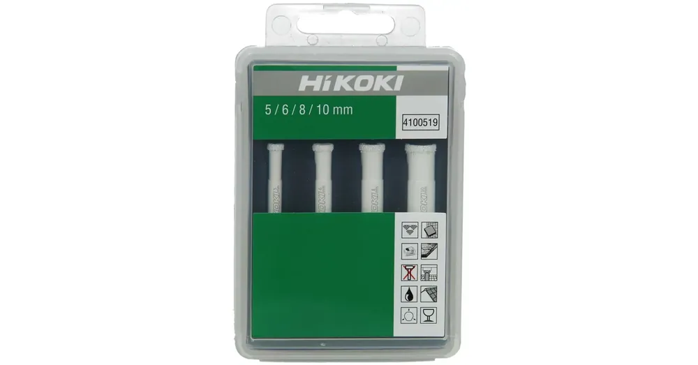 GYÉMÁNTSZEMCSÉS FÚRÓ KÉSZLET CSEMPÉKHEZ 5/6/8/10mm HIKOKI 4100519 Expressz szállítás