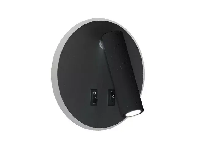 Strühm Otello C ø146 mm kerek meleg fehér/natúr fehér fekete fali lámpa Legjobb ár