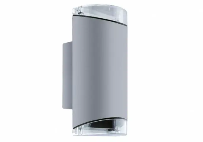 Prémium Strühm Kasjan 225x110 mm szürke ívelt oldalfali lámpa GU-10-es foglalattal