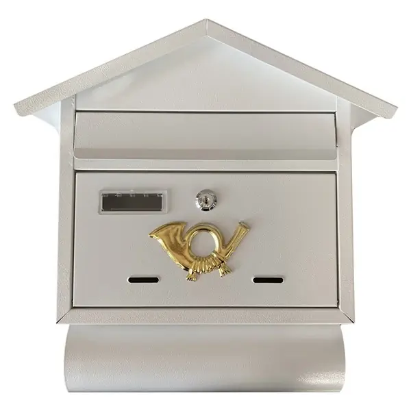 Postaláda álló újságcsővel (38x41cm) fehér, névtartóval Olcsóbb