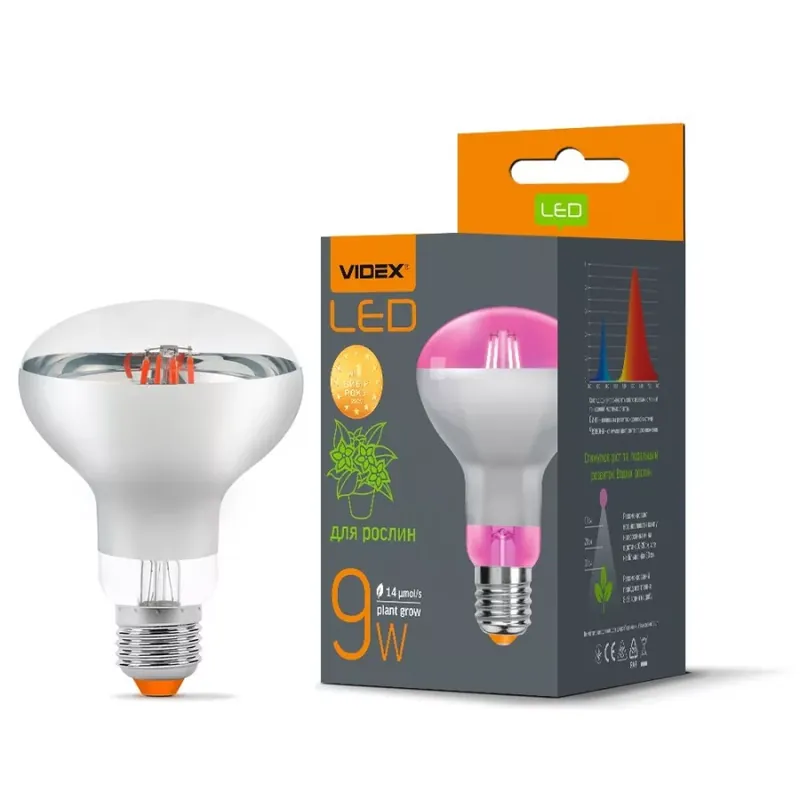 Videx Filamentszálas 9W-os LED növénynevelő E27-es foglalattal Outlet