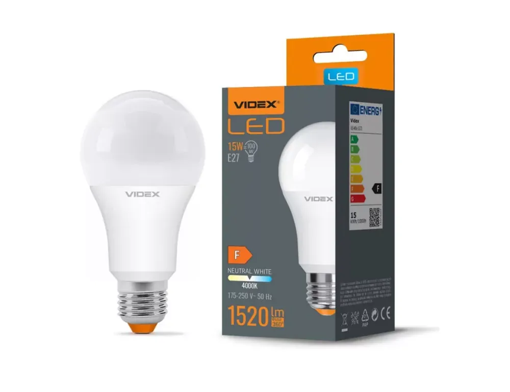Expressz szállítás Videx A65 LED izzó 15 W-os natúr fehér E27-es foglalattal