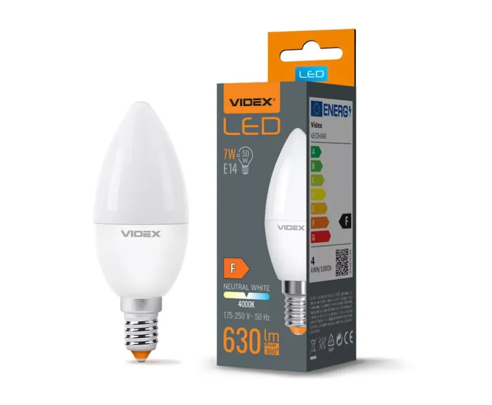 Akciós ár Videx C37 LED izzó 7 W-os natúr fehér E14-es foglalattal