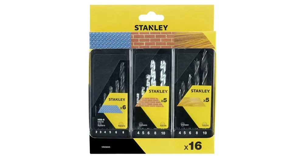 Akciós ár STANLEY STA56045 FÉM-FA-KŐZETFÚRÓ KÉSZLET 16 részes