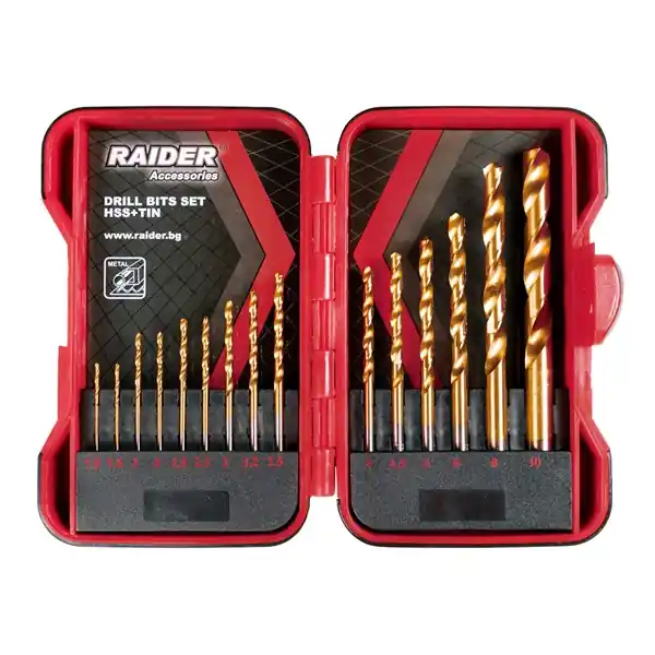 Korlátozott ajánlat Csigafúró készlet fémhez 1,5-10 mm HSS+TIN (15 db-os) Raider